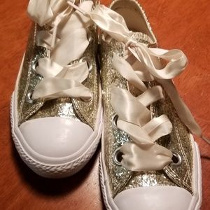 Converse, gold sequin, tennis shoes
